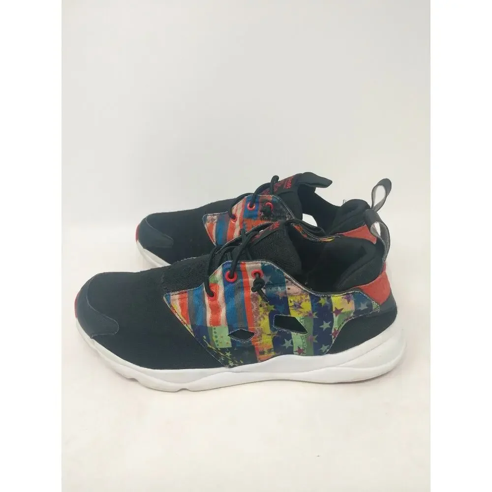 Reebok 3D Ultralite Men' size 6 Shoes Black Multicolored Stars Stripes Athletic